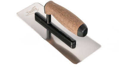 Toolty Venetian Trowel with Cork Handle on Aluminium Foot 240mm for Plastering Rendering Smoothing Finishing DIY