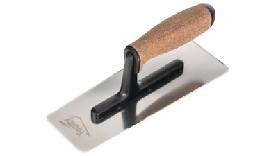 Toolty Venetian Trowel with Cork Handle on Polyamide Foot 240mm for Plastering Rendering Smoothing Finishing DIY