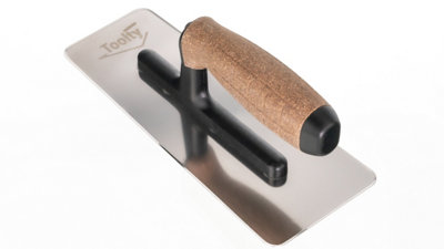 Toolty Venetian Trowel with Cork Handle on Polyamide Foot 240mm for Plastering Rendering Smoothing Finishing DIY - 3
