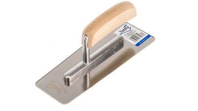 Toolty Venetian Trowel with Wooden Handle 240 mm Stainless Stell for Plastering Rendering Finishing DIY