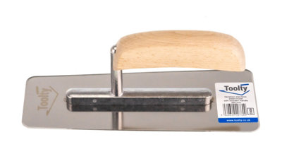 Toolty Venetian Trowel with Wooden Handle 240 mm Stainless Stell for Plastering Rendering Finishing DIY