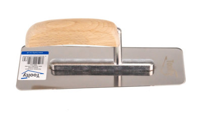 Toolty Venetian Trowel with Wooden Handle 240 mm Stainless Stell for Plastering Rendering Finishing DIY - 6