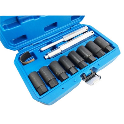 Toolzone 10 PC Locking Wheel Nut Removal Set Sockets Remover AU386