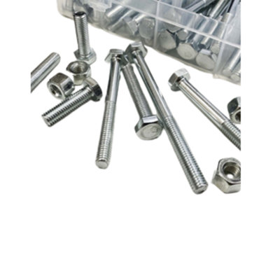 Toolzone 100pc 8mm Bolts and Nuts Assortment Set with Storage Box