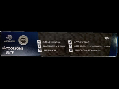 TOOLZONE 10PC 1/2" SHALLOW IMPACT SOCKETS