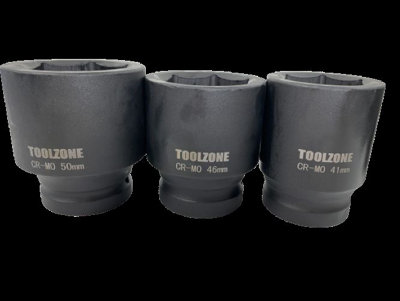 TOOLZONE 10PC 1" DEEP IMPACT SOCKETS