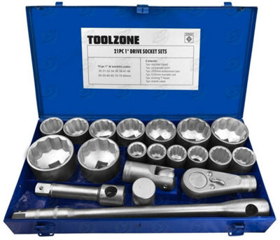 TOOLZONE 21 Piece 1" DR SOCKET SET