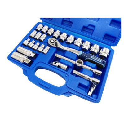 Toolzone 27Pc 3/4 Drive Socket Set with Metric & AF 12-Point Sockets