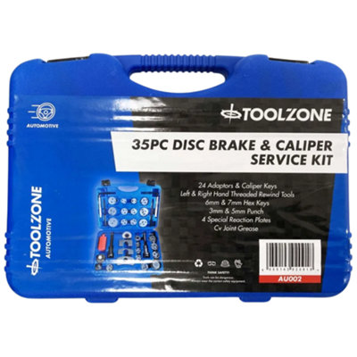Toolzone 35pc Disc Brake and Caliper Service Kit Universal Compatibility