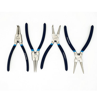 Toolzone 4PC 9" NI-FE Finish Circlip Pliers Set In Zip Case PL139
