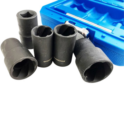 Toolzone 6pc 1/2" Twist Socket Set for Rounded Bolt Removal SS228