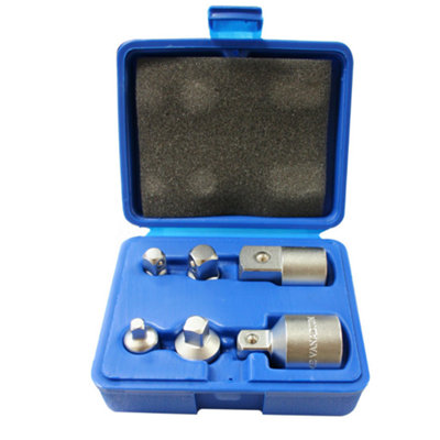 Toolzone 6Pc CRV Satin Finish Socket Adaptor & Reducer Set in Case