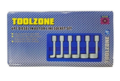 Toolzone 6PC DIESEL INJECTOR LINE SOCKET SET