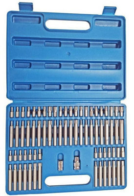 TOOLZONE 74PC CRV HEX/STAR/SPLINE/RIBE BIT SET