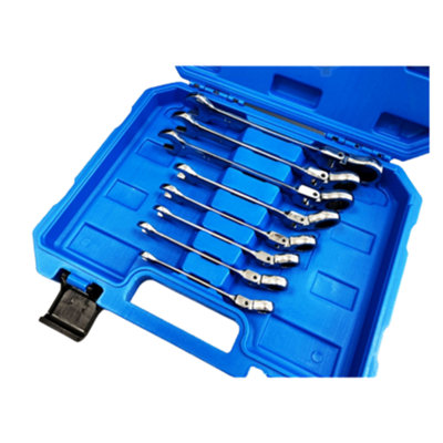 Toolzone 8 Piece Flexi Head AF/SAE Combination Spanner Set 5/16" - 3/4" SP153