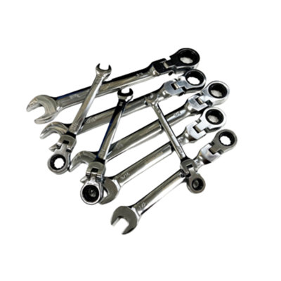 Toolzone 8 Piece Flexi Head AF/SAE Combination Spanner Set 5/16" - 3/4" SP153