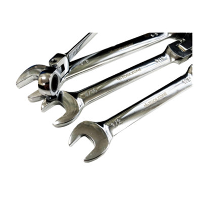 Toolzone 8 Piece Flexi Head AF/SAE Combination Spanner Set 5/16" - 3/4" SP153