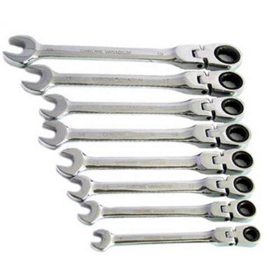 TOOLZONE 8 Piece Metric Flex Ratchet Combi Wrench