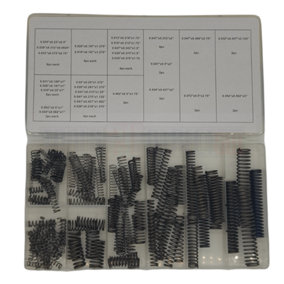 Toolzone Assorted Box of 114 Compression Springs with Rust Resistant Black Finish HW008