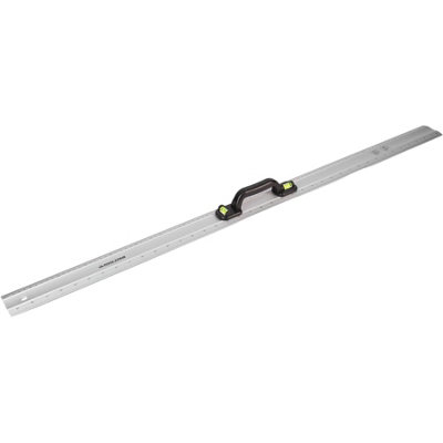Toolzone Metal Ruler With Handle & Spirit Level 1m