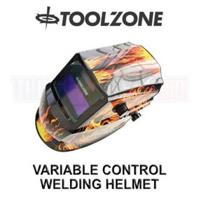 Toolzone Welding Helmet Fire Design Variable Control Grinding Mode WH046