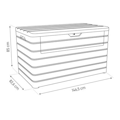 Toomax Dolomiti 970L Outdoor Storage Deck Box with Piston Lid, Drop ...