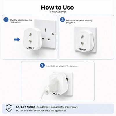 Toothbrush Adaptor Plug UK Charger Adapter Shaver Socket 2 Pin to 3 Pin ...