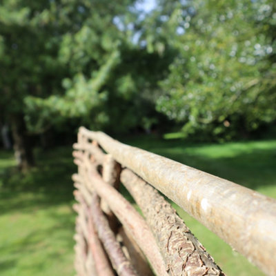 Top Bar Capped Hazel Hurdle Fence Panel Premium Weave