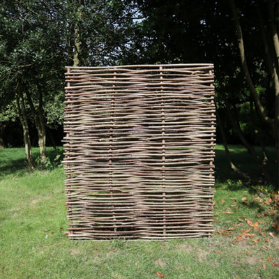 Top Bar Capped Hazel Hurdle Fence Panel Premium Weave