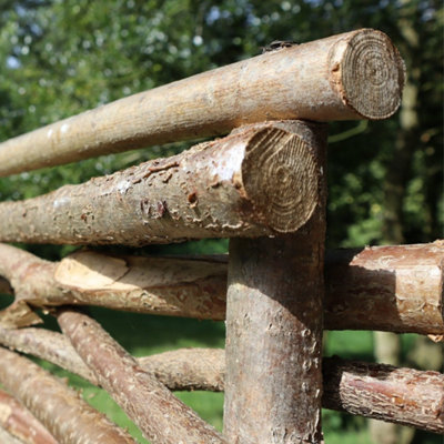 Top Bar Capped Hazel Hurdle Fence Panel Premium Weave - 6