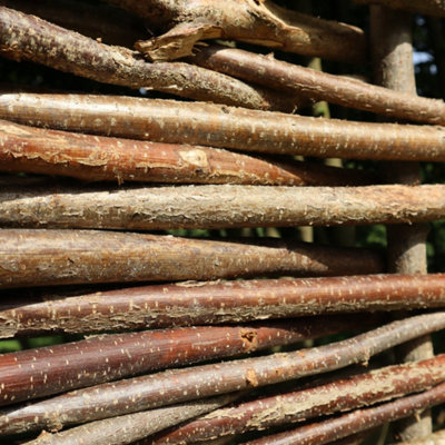 Top Bar Capped Hazel Hurdle Fence Panel Premium Weave - 5