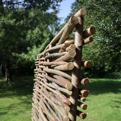 Top Bar Capped Hazel Hurdle Fence Panel Premium Weave - 8