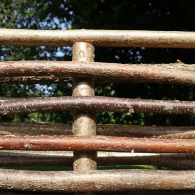 Top Bar Capped Hazel Hurdle Fence Panel Premium Weave - 9