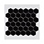 Top Ceramics Black Hexagon Mosaic Tile Satin (L)320 x (W)270mm