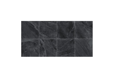Top Ceramics Black Porcelain Tiles- High Gloss Floor Wall 60cm x 60cm Each box 1.08sqm (3Tiles)