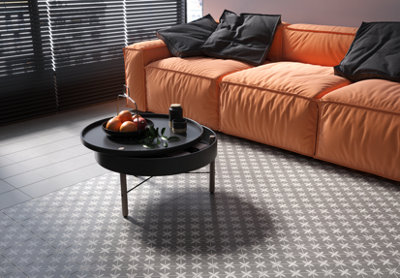 Top Ceramics Dark Grey Moroccan Tile Pattern Matt Floor Wall Tile - SAMPLE