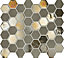Top Ceramics Dark Grey Taupe Hexagon Mosaic Tile Mix. High Gloss / Matt (L)330 x (W)298mm