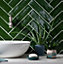 Top Ceramics Green Gloss Metro Ceramic Wall Tile Flat Bumpy (L)300mm x (W)75mm Each box 0.72sqm