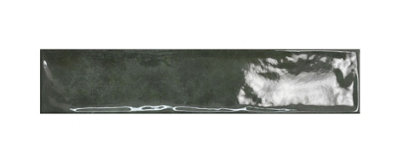 Top Ceramics Green Gloss Metro Ceramic Wall Tile Flat Bumpy (L)530mm x (W)107mm Each box 0.85sqm