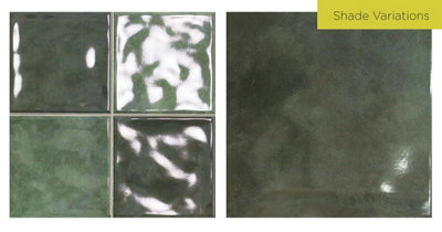 Top Ceramics Green Gloss Metro Ceramic Wall Tile Flat Bumpy - SAMPLE