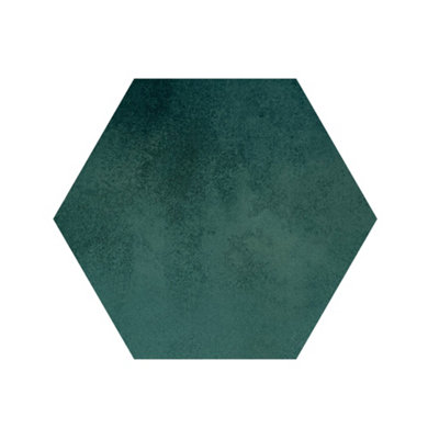 Top Ceramics Green Hexagon Porcelain Floor Wall Tile (L)21.5cm x (W ...