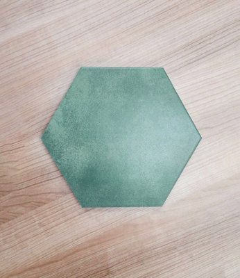 Top Ceramics Green Hexagon Porcelain Floor Wall Tile (L)21.5cm x (W)25cm Each box 0.40sqm