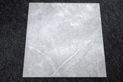 Top Ceramics Grey Marble Tiles Porcelain Matt Floor Wall (L)60cm x (W)60cm Each box 1.44sqm