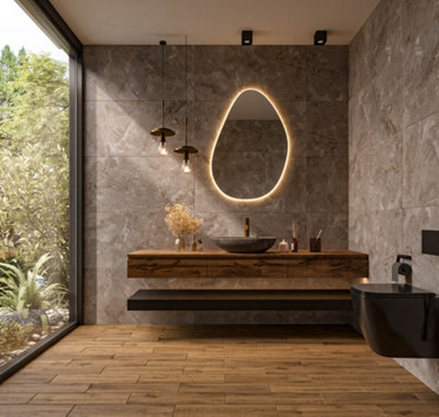 Top Ceramics Light Grey Stone Tiles Porcelain Matt Floor Wall - Sample