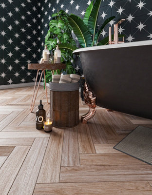 Top Ceramics Taupe Porcelain Wood Effect Matt Floor & Wall Tile - SAMPLE