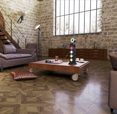 Top Ceramics Victorian Wood Effect Tiles Porcelain Matt Floor Wall (L)60.7cm x (W)60.7cm Each box 1.08sqm