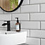 Top Ceramics White Bevelled Satin Metro Ceramic Wall Tile (L)300mm x (W)100mm Each box 0.84sqm