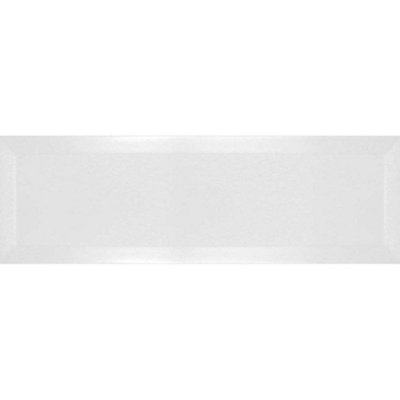 Top Ceramics White Bevelled Satin Metro Ceramic Wall Tile (L)300mm x (W)100mm Each box 0.84sqm - 4