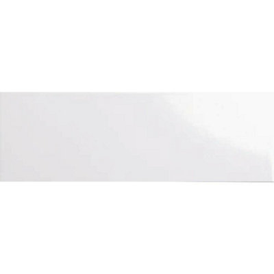 Top Ceramics White Flat Gloss Metro Ceramic Wall Tile (L)300mm x (W)100mm Each box 1sqm