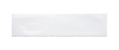 Top Ceramics White Gloss Metro Ceramic Wall Tile Flat Bumpy - SAMPLE